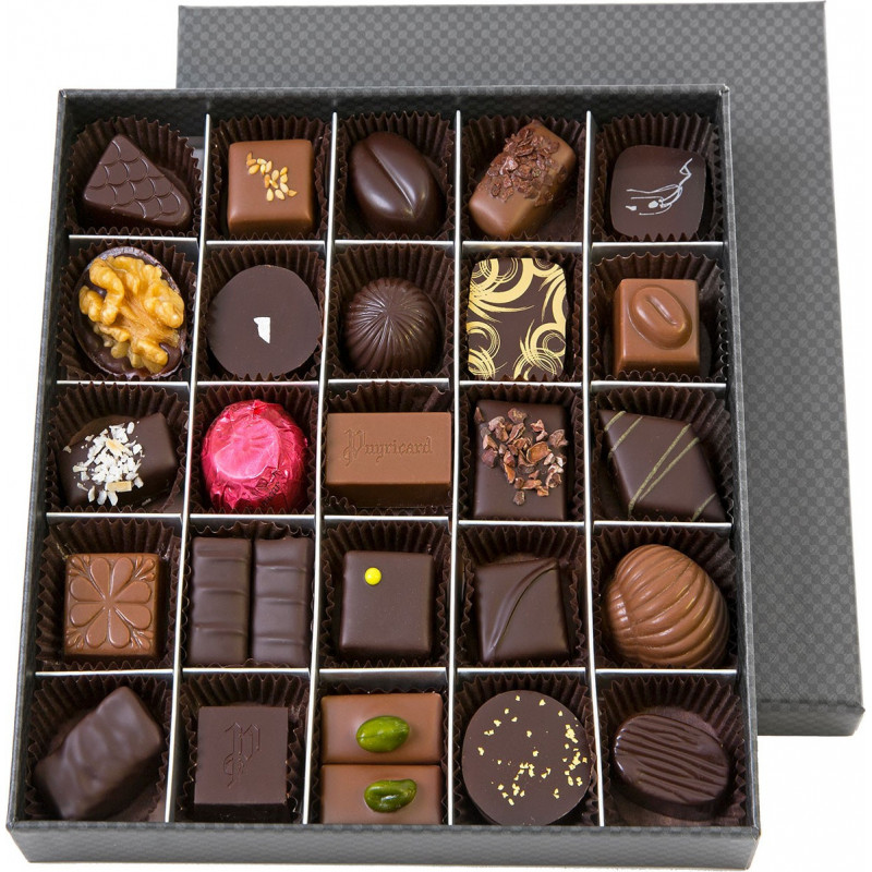 Square Box of Fines Chocolates 260 or 350g - Chocolaterie de Puyricard