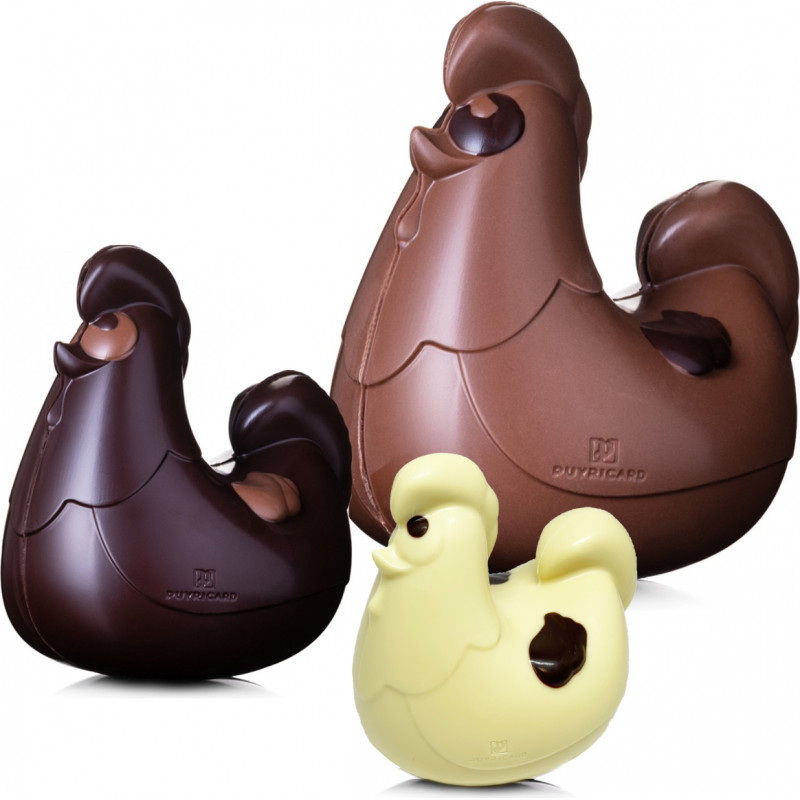 Poule de Pâques en chocolat garnie 12cm - Chocolaterie de Puyricard