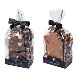 Bloc de chocolat noir ou lait et amandes noisettes